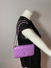 Load image into Gallery viewer, Chanel Classic Violet Caviar WOC Wallet On Chain Handbag