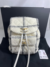 Load image into Gallery viewer, Chanel 22K Ecru/Black Tweed Small Backpack