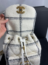 Load image into Gallery viewer, Chanel 22K Ecru/Black Tweed Small Backpack