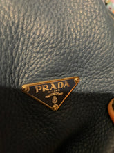 Load image into Gallery viewer, Prada Blue Leather Half Moon Shoulder Bag