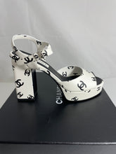 Load image into Gallery viewer, Chanel 22S White Logo Runway Sandals