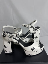 Load image into Gallery viewer, Chanel 22S White Logo Runway Sandals