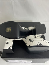 Load image into Gallery viewer, Chanel 22S White Logo Runway Sandals