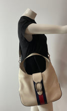 Load image into Gallery viewer, Gucci Dionysus Striped White Leather Hobo Bag