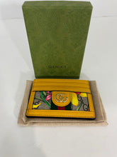 Load image into Gallery viewer, Gucci Ophidia GG Flora Leather Yellow Card Case