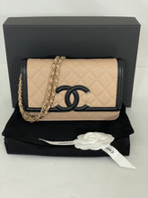 Load image into Gallery viewer, Chanel Beige Quilted Caviar Leather Filigree WOC