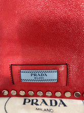 Load image into Gallery viewer, Prada Red Metallic Leather Studded Crossody Bag