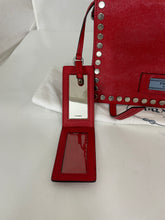Load image into Gallery viewer, Prada Red Metallic Leather Studded Crossody Bag