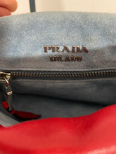 Load image into Gallery viewer, Prada Red Metallic Leather Studded Crossody Bag