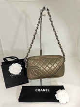 Load image into Gallery viewer, Chanel Metallic Bronze Quilted Cotton Club Pochette