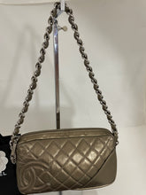 Load image into Gallery viewer, Chanel Metallic Bronze Quilted Cotton Club Pochette