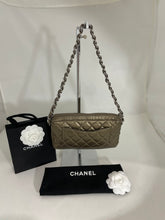 Load image into Gallery viewer, Chanel Metallic Bronze Quilted Cotton Club Pochette