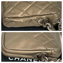 Load image into Gallery viewer, Chanel Metallic Bronze Quilted Cotton Club Pochette