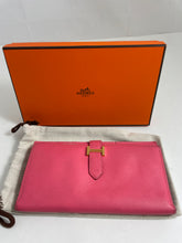 Load image into Gallery viewer, Hermes Bearn Rose Epsom Leather Azalee Wallet