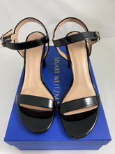 Load image into Gallery viewer, Stuart Weitzman Taliana Black Patent Leather Sandals