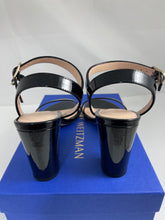 Load image into Gallery viewer, Stuart Weitzman Taliana Black Patent Leather Sandals