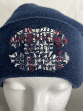 Load image into Gallery viewer, Chanel Blue Cashmere w/ Tweed Trim Hat