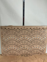 Load image into Gallery viewer, Alaia Beige Laser Cut Leather Zip Clutch