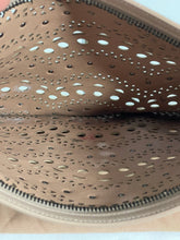 Load image into Gallery viewer, Alaia Beige Laser Cut Leather Zip Clutch