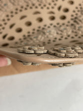 Load image into Gallery viewer, Alaia Beige Laser Cut Leather Zip Clutch