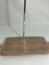 Load image into Gallery viewer, Alaia Beige Laser Cut Leather Zip Clutch