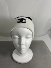 Load image into Gallery viewer, Chanel Black Cashmere With White Trim Hat