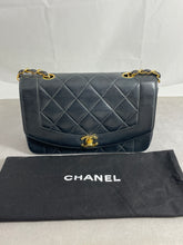 Load image into Gallery viewer, Chanel Vintage Black Lambskin Small Diana Handbag