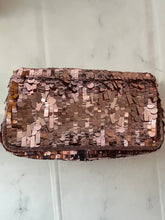 Load image into Gallery viewer, Fendi Rose Gold Sequin Baguette Embellished Shoulder Bag