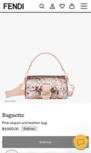 Load image into Gallery viewer, Fendi Rose Gold Sequin Baguette Embellished Shoulder Bag
