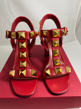 Load image into Gallery viewer, Valentino Red Leather Large Rockstud Sandals