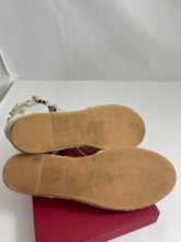 Load image into Gallery viewer, Valentino Ivory Leather Rockstud Ankle Wrap Espadrilles