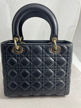 Load image into Gallery viewer, Dior Black Lambskin Medium Lady Dior Bag