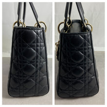 Load image into Gallery viewer, Dior Black Lambskin Medium Lady Dior Bag