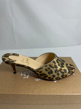 Load image into Gallery viewer, Christian Louboutin Leopard Print Metallic East Mules