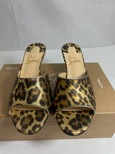 Load image into Gallery viewer, Christian Louboutin Leopard Print Metallic East Mules