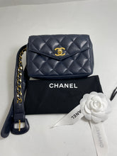 Load image into Gallery viewer, Chanel Navy Blue Gold Hardware Fanny Belt Bag