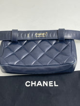 Load image into Gallery viewer, Chanel Navy Blue Gold Hardware Fanny Belt Bag