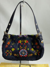 Load image into Gallery viewer, Fendi Denim Baguette Embellished Shoulder Bag
