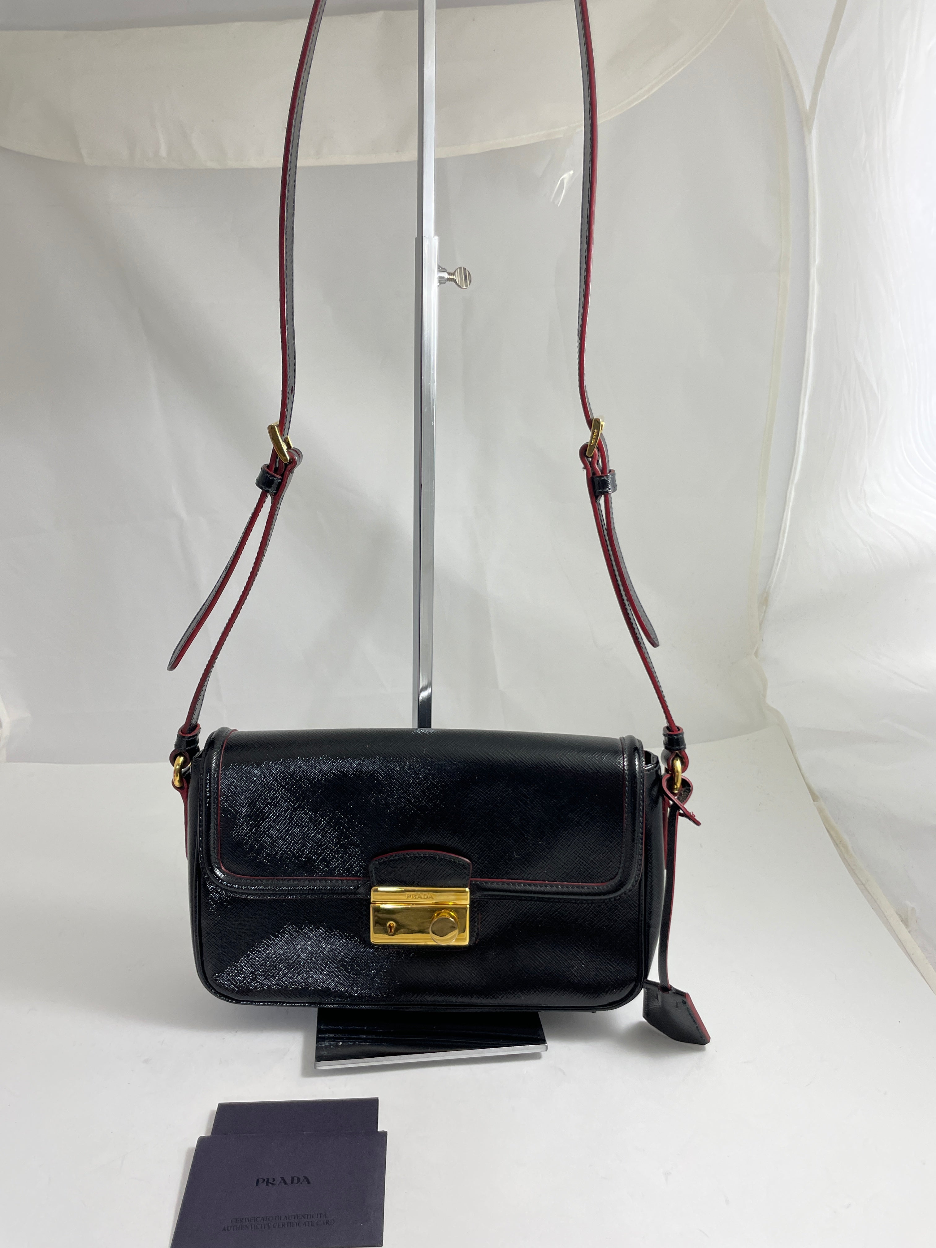 Prada Saffiano Mini Crossbody Bag, Black (Nero)