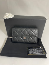Load image into Gallery viewer, Chanel Black Caviar Folding Wallet