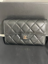 Load image into Gallery viewer, Chanel Black Caviar Folding Wallet