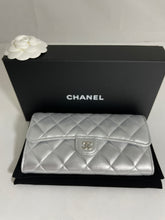 Load image into Gallery viewer, Chanel Silver Metallic Flap Wallet