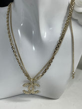 Load image into Gallery viewer, Chanel Gold Double Chain CC Reversible Pendant