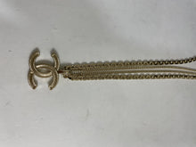 Load image into Gallery viewer, Chanel Gold Double Chain CC Reversible Pendant