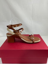 Load image into Gallery viewer, Valentino Garavani Rockstud Brown Ankle-strap Espadrille Sandals