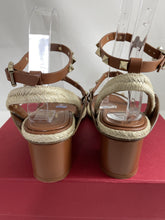 Load image into Gallery viewer, Valentino Garavani Rockstud Brown Ankle-strap Espadrille Sandals
