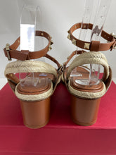 Load image into Gallery viewer, Valentino Garavani Rockstud Brown Ankle-strap Espadrille Sandals