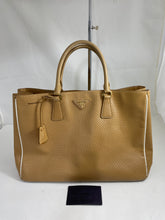 Load image into Gallery viewer, Prada Nude/Caramel Perforated Large Top Handle Tote Bag