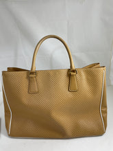 Load image into Gallery viewer, Prada Nude/Caramel Perforated Large Top Handle Tote Bag