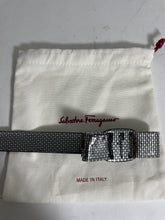 Load image into Gallery viewer, Ferragamo Silver Textured Reversible Bow Belt Buckle